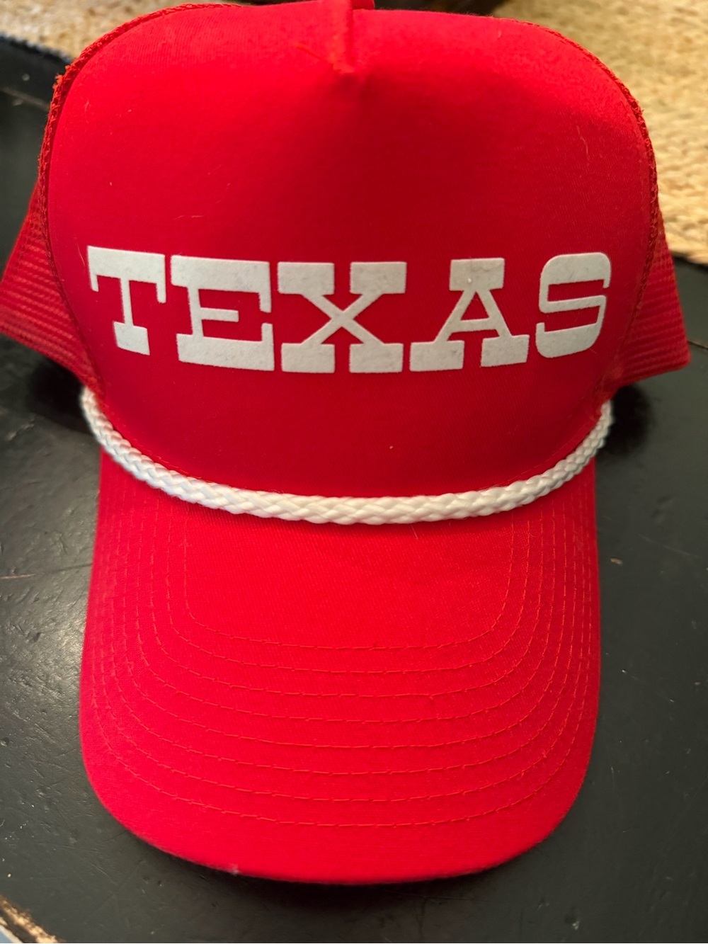Red 'TEXAS' Rope-Trim Trucker Hat